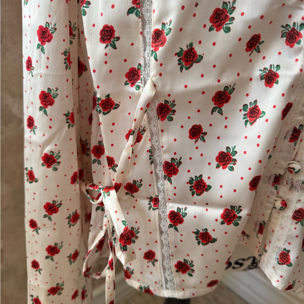 FREE PEOPLE FIELD OF ROSES SATIN TOP XL - Picture 12 of 12